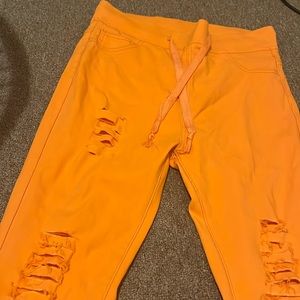 Orange High Rise Jeans